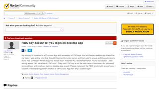 
                            4. FIDO key doesn't let you login on desktop app | Norton Community