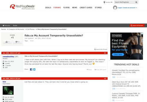 
                            9. fido.ca My Account Temporarily Unavailable? - RedFlagDeals.com Forums