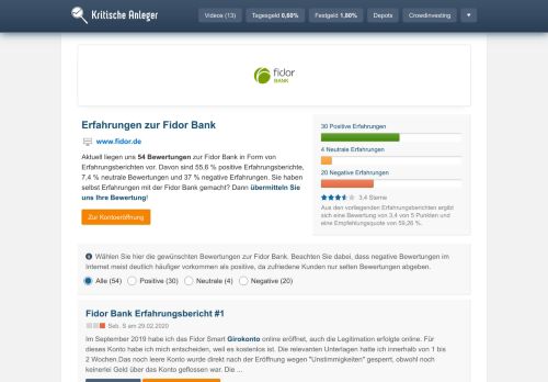 
                            7. Fidor Bank Erfahrungen (48 Berichte) - Kritische Anleger