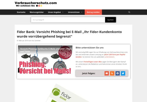 
                            10. Fidor Bank - Onlinewarnungen.de