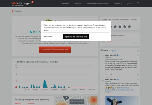 
                            1. Fidor Bank Störung? Aktuelle Störungen und Probleme | Allestörungen