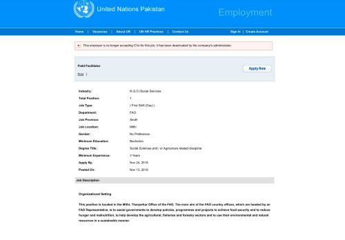 
                            6. Field Facilitator, Mithi, United Nations Pakistan