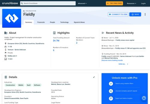 
                            12. Fieldly | Crunchbase