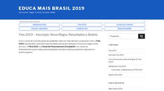 
                            10. FIES 2019 → Inscrição FIES, Aditamento, Calendário FIES 【AQUI!!!】