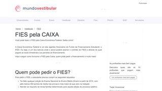 
                            10. FIES pela CAIXA - Mundo Vestibular