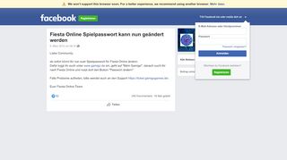 
                            7. Fiesta Online Spielpasswort kann nun geändert werden | Facebook