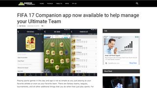 
                            10. FIFA 17 Companion app now available to help manage your Ultimate ...