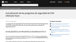 
                            12. FIFA 18 - Actualización de las preguntas de seguridad de ... - EA Help