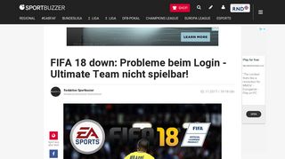 
                            7. FIFA 18 down: Probleme beim Login - Ultimate Team nicht spielbar ...