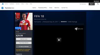 
                            10. FIFA 18 on PS4 | Official PlayStation™Store US
