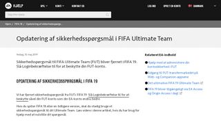 
                            7. FIFA 18 - Opdatering af sikkerhedsspørgsmål i FIFA Ultimate Team