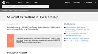 
                            4. FIFA 18 - So kannst du Probleme in FIFA 18 beheben - EA Help