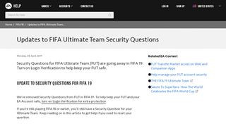 
                            7. FIFA 18 - Updates to FIFA Ultimate Team Security Questions - EA Help