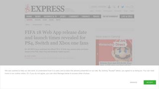 
                            12. FIFA 18 Web App release date and launch times revealed for PS4 ...