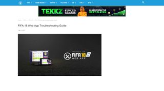 
                            7. FIFA 18 Web App Troubleshooting Guide for the Most Common Issues