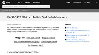 
                            9. FIFA 19 - EA SPORTS FIFA och Twitch: Vad du behöver veta - EA Help