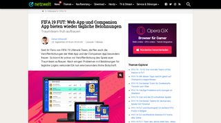 
                            7. FIFA 19 FUT: Web App und Companion App bieten wieder tägliche ...