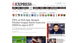 
                            12. FIFA 19 Web App: Bargain Premier League starter team you NEED to ...