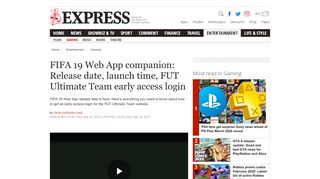 
                            11. FIFA 19 Web App companion - Release date, time, FUT Ultimate ...