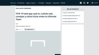 
                            6. FIFA 19 web app: qué es, cuándo sale, consejos y cómo iniciar antes ...