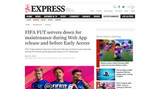 
                            11. FIFA FUT servers down for maintenance ahead of Web App release ...