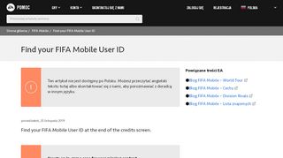 
                            3. FIFA Mobile - Find your FIFA Mobile User ID - EA Help