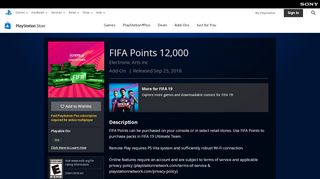 
                            9. FIFA Points 12,000 on PS4 | Official PlayStation™Store US