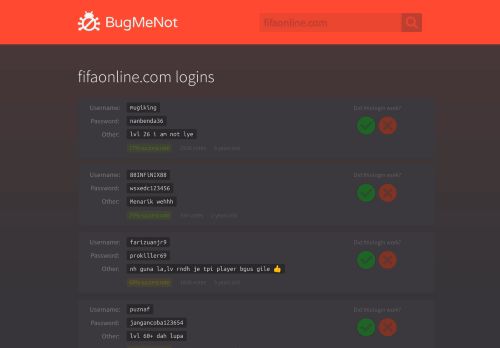 
                            13. fifaonline.com passwords - BugMeNot