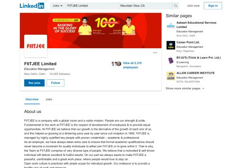 
                            13. FIITJEE Limited | LinkedIn