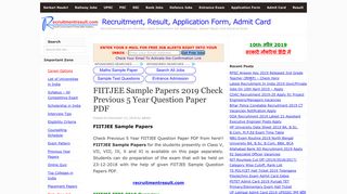 
                            5. FIITJEE Sample Papers - Recruitment, Result, Application Form, Admit ...
