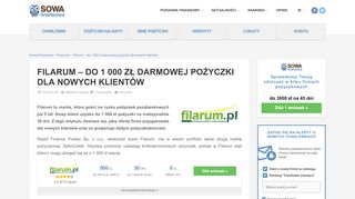 
                            5. Filarum - 1000 zł pożyczki za darmo | Sowa Finansowa