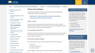 
                            8. File an Annual Report - Province of British Columbia - Government of BC