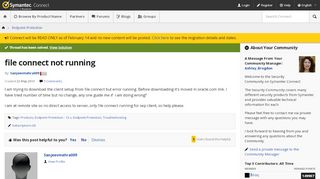 
                            13. file connect not running | Symantec Connect Community