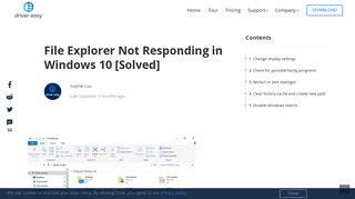 
                            2. File Explorer Not Responding in Windows 10 [Solved] - Driver Easy