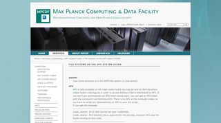 
                            4. File systems on the HPC system HYDRA — Max Planck Computing ...