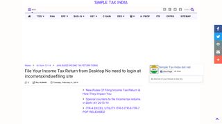 
                            8. File Your Income Tax Return from Desktop No need to login at ...