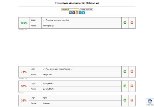 
                            6. filebase.ws - kostenlose Accounte, Parolen und Logine