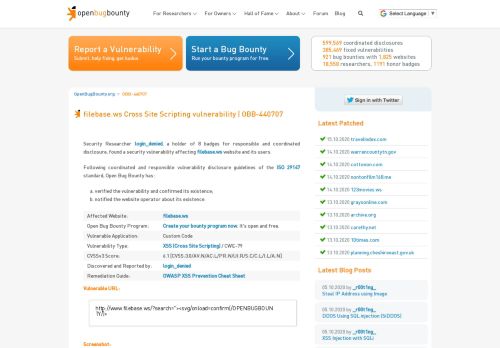 
                            13. filebase.ws XSS vulnerability | Open Bug Bounty | Website ...
