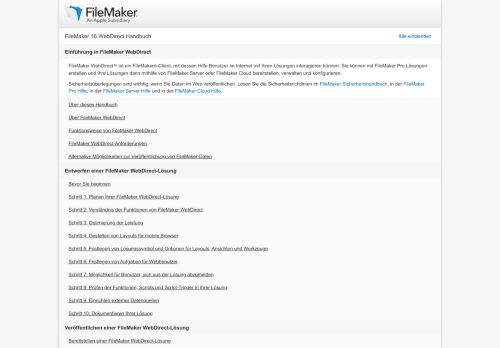 
                            4. FileMaker 16 WebDirect Handbuch - FileMaker, Inc.