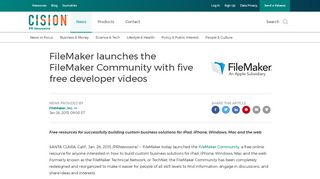 
                            13. FileMaker launches the FileMaker Community with five free ...
