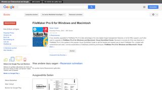 
                            13. FileMaker Pro 6 for Windows and Macintosh - Google Books-Ergebnisseite