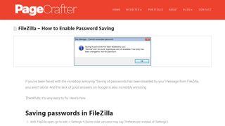 
                            13. FileZilla - How to Enable Password Saving | PageCrafter