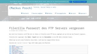 
                            4. Filezilla Passwort des FTP Servers vergessen | Markus Pooch