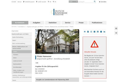 
                            2. Filiale Hannover | Deutsche Bundesbank