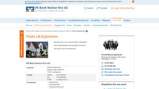 
                            12. Filiale LB-Eglosheim VR-Bank Neckar-Enz eG. Ihre Bank rund um ...