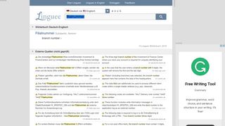 
                            9. Filialnummer - Englisch-Übersetzung – Linguee Wörterbuch