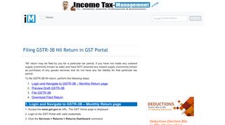 
                            12. Filing GSTR-3B NIL Return in GST Portal - Income Tax Management