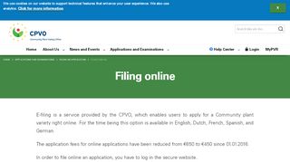 
                            6. Filing online | CPVO