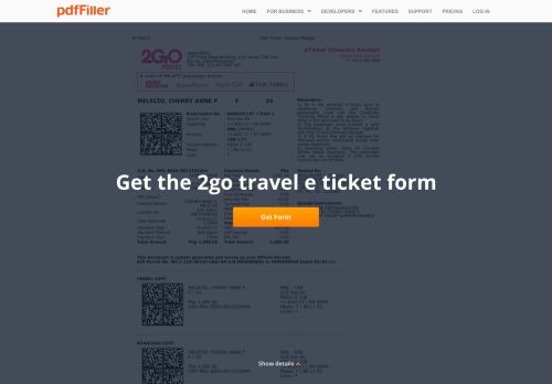 
                            8. Fillable Online 2GO Travel - Itinerary Receipt Fax Email Print - PDFfiller