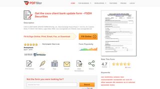 
                            11. Fillable Online cscs client bank update form - FSDH Securities Fax ...